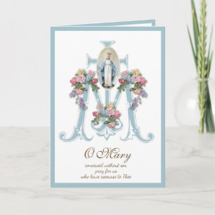 Cartão Vintage Virgin Mary Dia de as mães Religioso