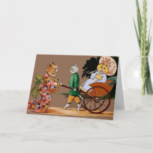 Cartão Vintage Wain Japanese Cats Card