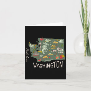 Cartão Vintage Washington Evergreen State Seattle Pacific