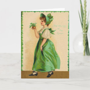 Cartão Vintage Wearing Of The Green St Patrick's Day Card