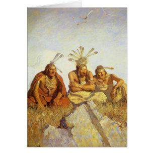 Cartão Vintage West, Guardians War or Peace por NC Wyeth