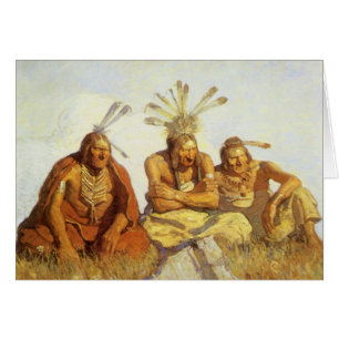 Cartão Vintage West, Guardians War or Peace por NC Wyeth