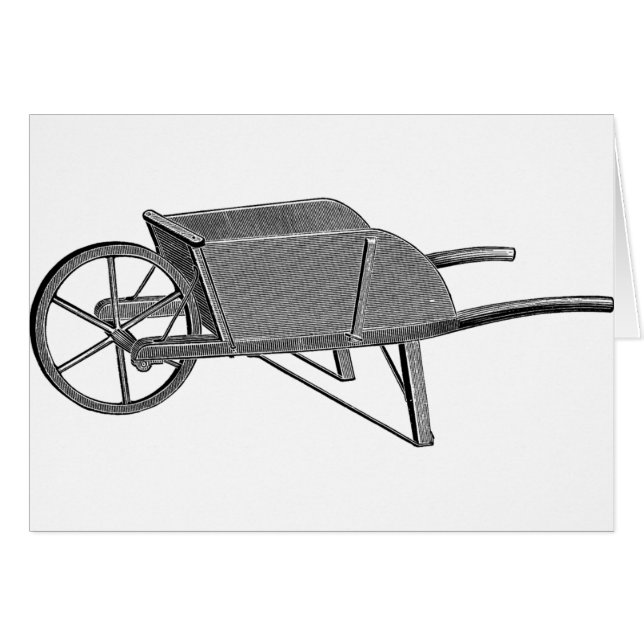Cartão Vintage Wheelbarrow (Frente Horizontal)