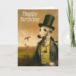 Cartão Vintage Whippet Birthday Card