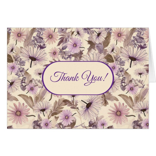 Cartão Vintage Wildflower (Frente horizontal)