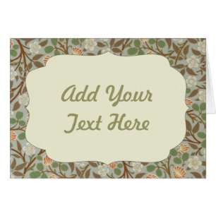 Cartão Vintage William Morris Clover Floral design