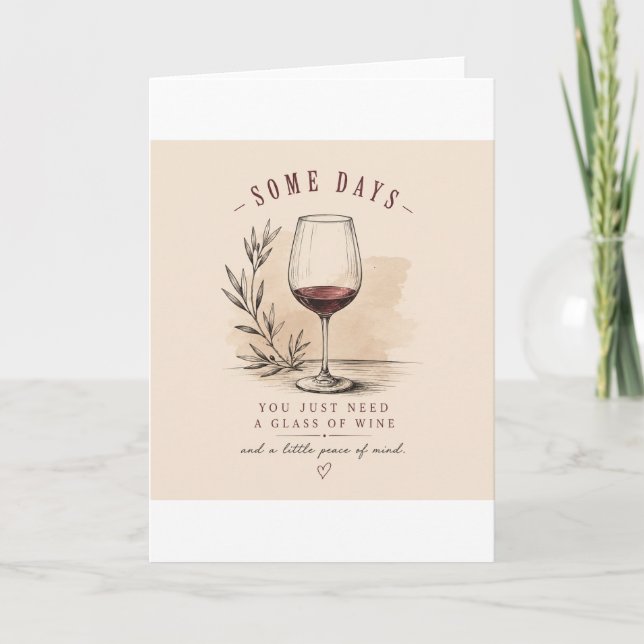 Cartão Vintage Wine Lover |  Red Wine Design (Frente)