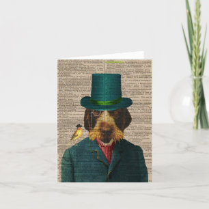 Cartão Vintage Wirehaired Apontando Griffon Notecard