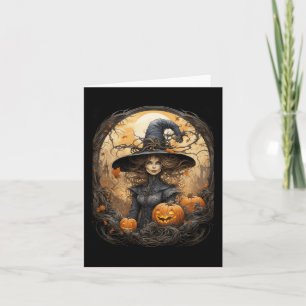 Cartão Vintage Witchcraft Wiccan Gothic Witchy Halloween