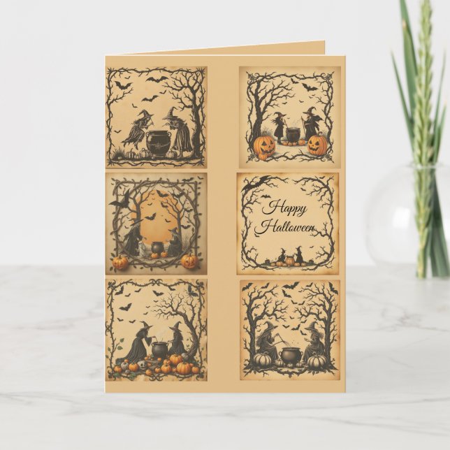 Cartão Vintage Witch's Brew, Witch's Brew, Halloween, (Frente)