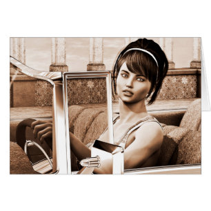 Cartão Vintage Woman