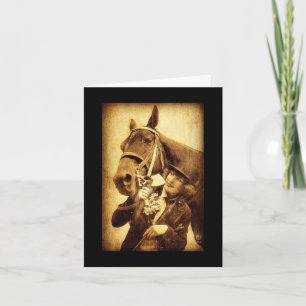 Cartão Vintage Woman and Horse Birthday