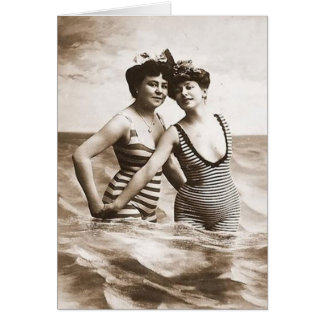 Cartão Vintage Women in the Sea