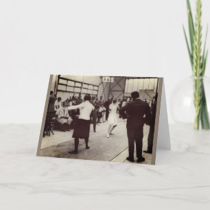 Cartão Vintage Women's Foil Fencing Bout Note Card