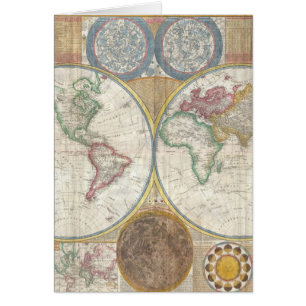 Cartão Vintage WORLD MAP