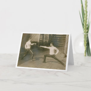 Cartão Vintage Yale Sabre Fencing! Fencing Note Card