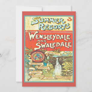 Cartão Vintage Yorkshire Railroad Tourist Guide Cobrir Ar