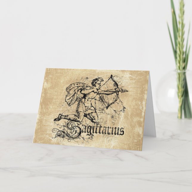 Cartão Vintage Zodiac Sagittarius (Frente)