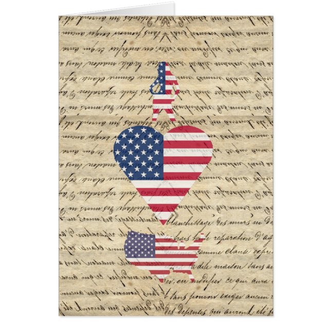 Cartão VintageI coração América (Frente)