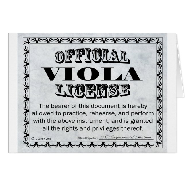Cartão Viola License (Frente Horizontal)