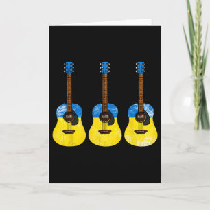 Cartão Violão Bandeira Ucraniana Ucrânia Guitarrista M