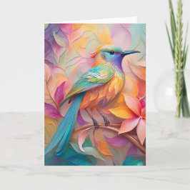 Cartão Violet Throed Songbird Fantasy Bird