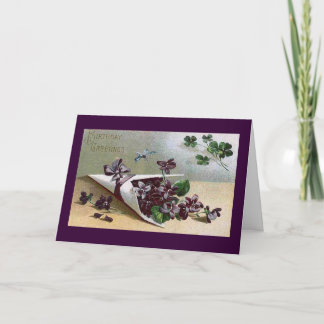 Cartão Violetas do Victorian