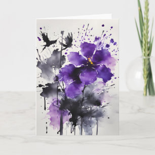 Cartão Violetta - Flores aquarela