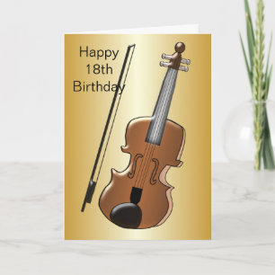 Cartão Violin 18th Birthday