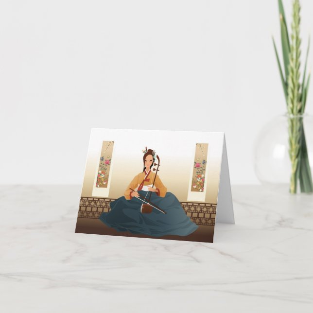 Cartão Violinista coreano (Frente)