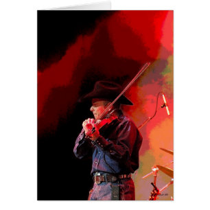 Cartão Violinista encarnado de Smokin