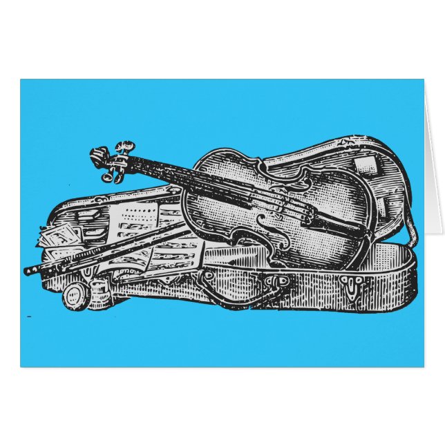 Cartão Violino com caso (Frente horizontal)