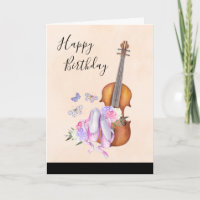 Violino, Sapatilhas de Ballet, Flores e Borboletas