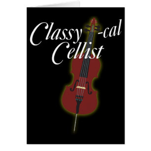 Cartão violoncelista Elegante-cal