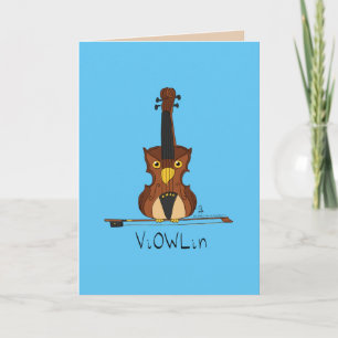 Cartão ViOWLin Funny Violin Owl Music Greeting Card