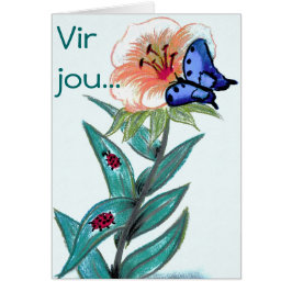 Cartão Vir jou - Afrikaanse Groetekaartjie