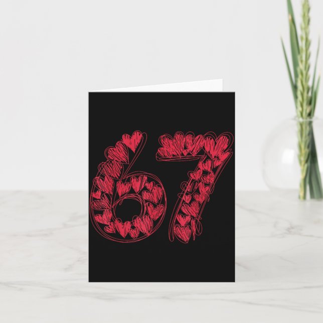 Cartão Viral 67 Corações Desenhados à Mão Dia dos Namorad (Frente)