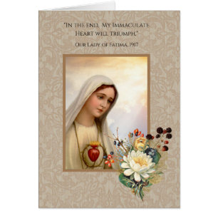 Cartão Virgem Abençoada Maria Fatima Católica Religiosa