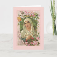 Virgem Abençoada Religiosa Mary Floral Vintage Car