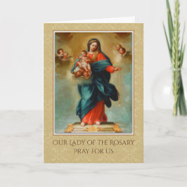 CARTÃO VIRGEM BÊNITA MARY JESUS HOLY ROSARY