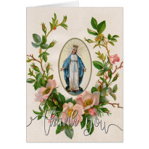 Cartão Virgem Católica Mary Funeral Religioso Obrigado