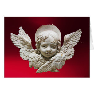 CARTÃO VIRGEM E CRIANÇA COM ANJOS