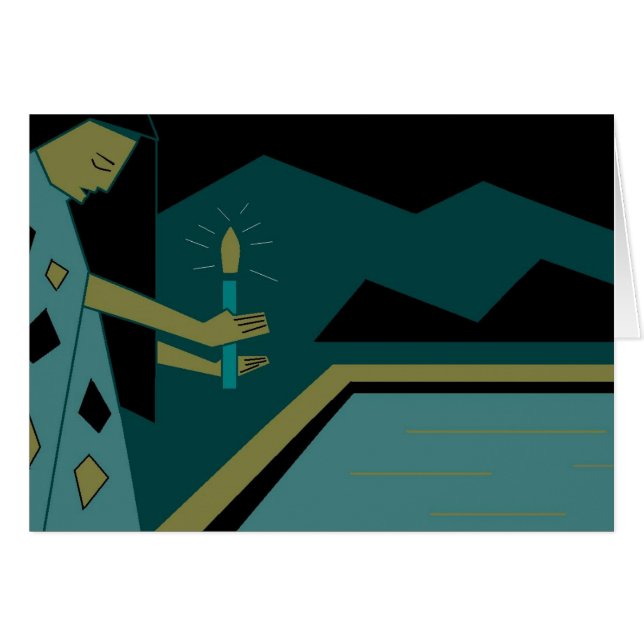 Cartão Virgem e Vela (Frente Horizontal)