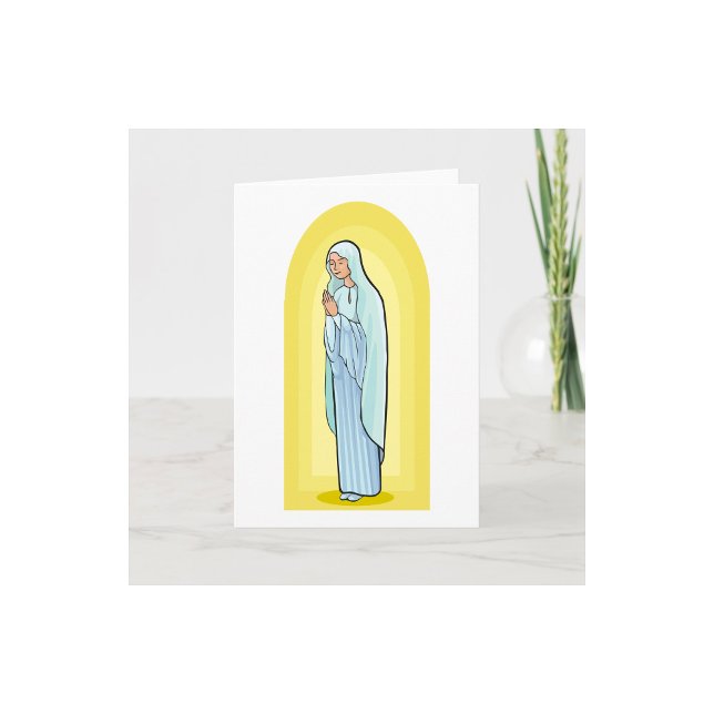 Cartão Virgem Elegante Mary Religiosa Católica (Criador carregado)