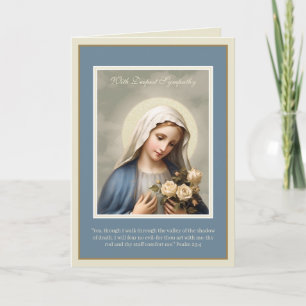Cartão Virgem Mãe Maria Dolorosa Simpatia Condolências