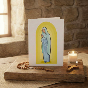 Cartão Virgem Maria Católica Religiosa Elegante