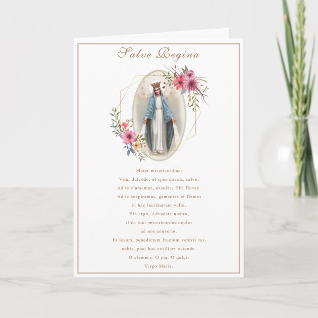 Cartão Virgem Maria Jesus Cristo Oração Católica Religios (Frente)