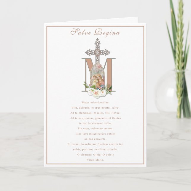 Cartão Virgem Maria Jesus Cristo Oração Católica Religios (Frente)