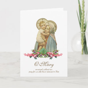 Cartão Virgem Maria Jesus Dia das Mães Religiosas
