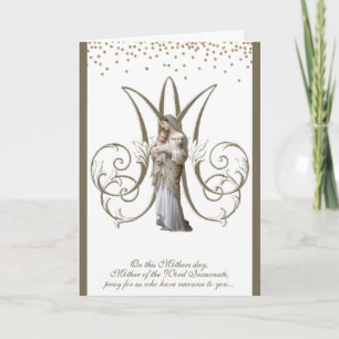 Cartão Virgem Maria Jesus Dia de as mães Religioso